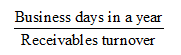 Number of Days Sales in Average Receivables